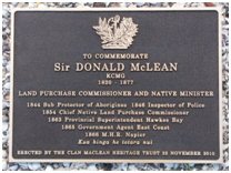 Sir Donald McLean KCMG 1820-1877